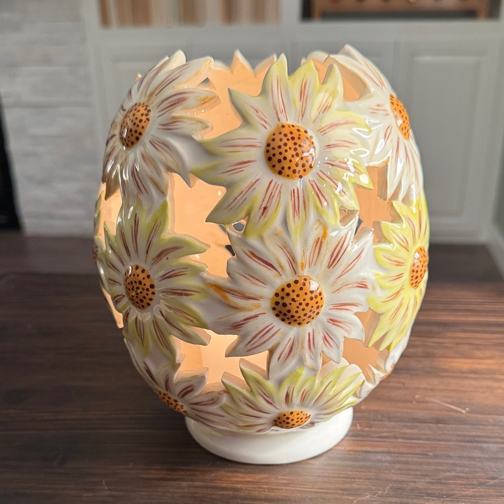 1978 Sunflower Ceramic Candle Holder Sun City, AZ Tipton - Picture 1 of 6